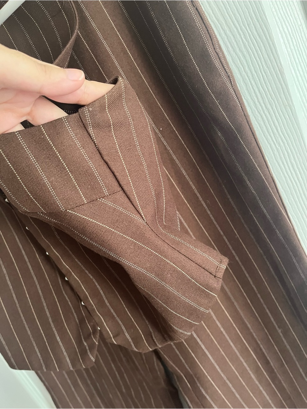 SET Reformation Brown Striped Cohen Vest Top and Straight Leg Pants size 0 - Picture 5 of 14